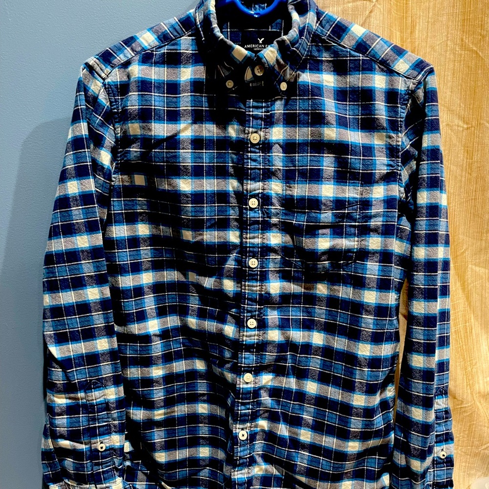 Long sleeve checkered button down shirt